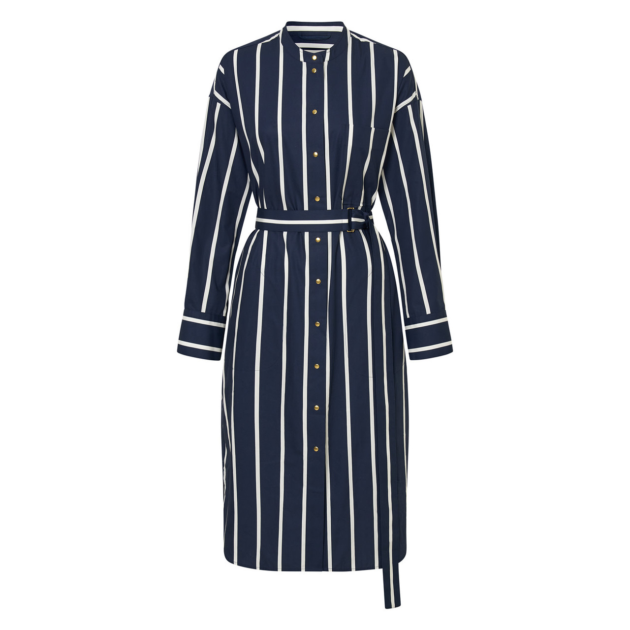 Long Sleeve Striped Shirt Dress - North Sea | Oroton