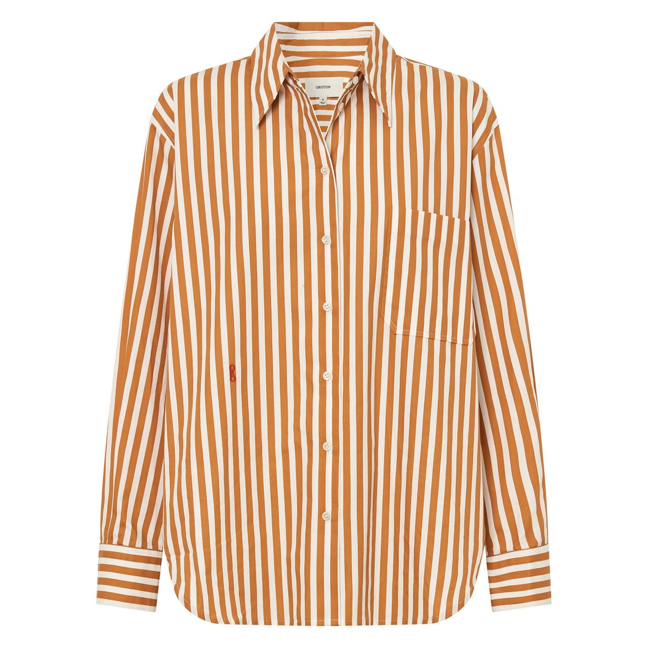Long Sleeve Stripe Shirt - Treacle | Oroton