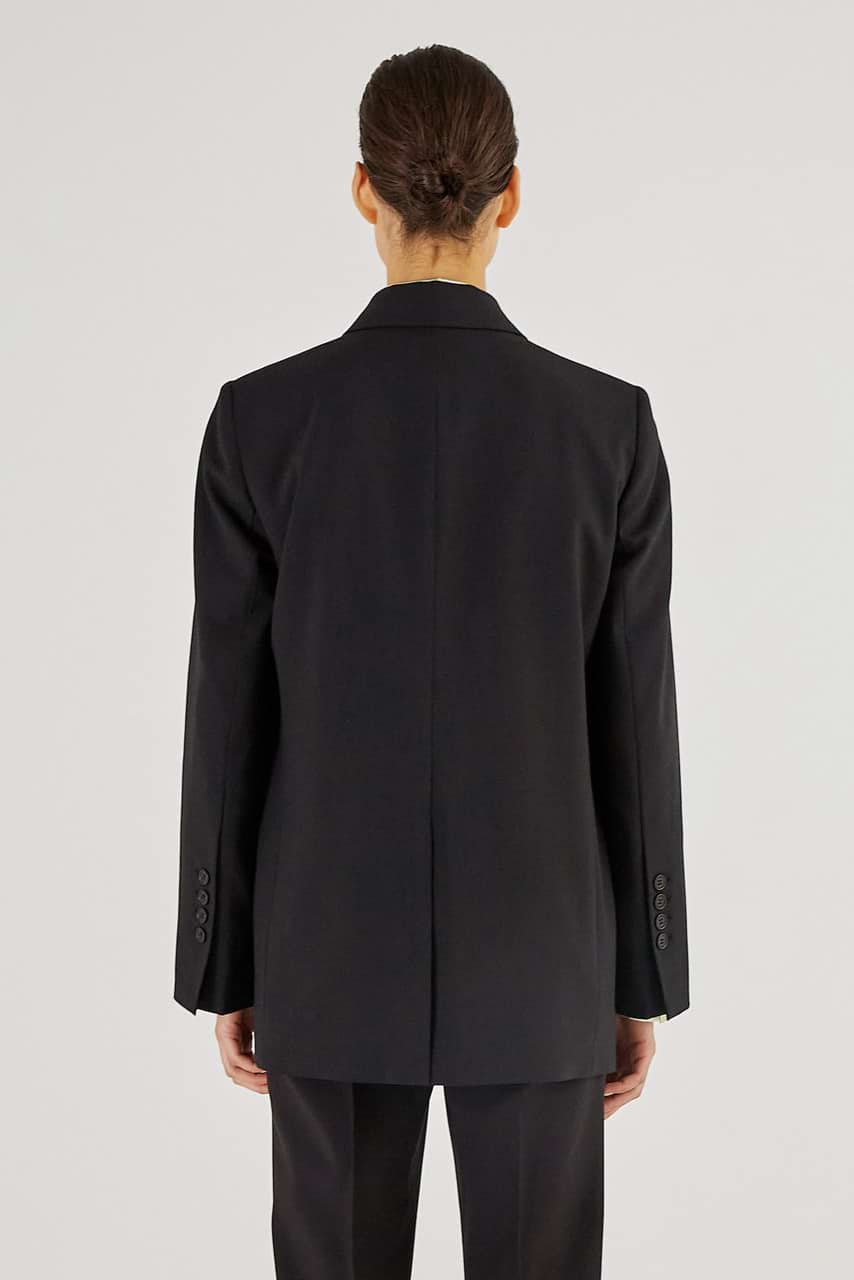 orr-store  Double-breasted Tailored Coat - Black