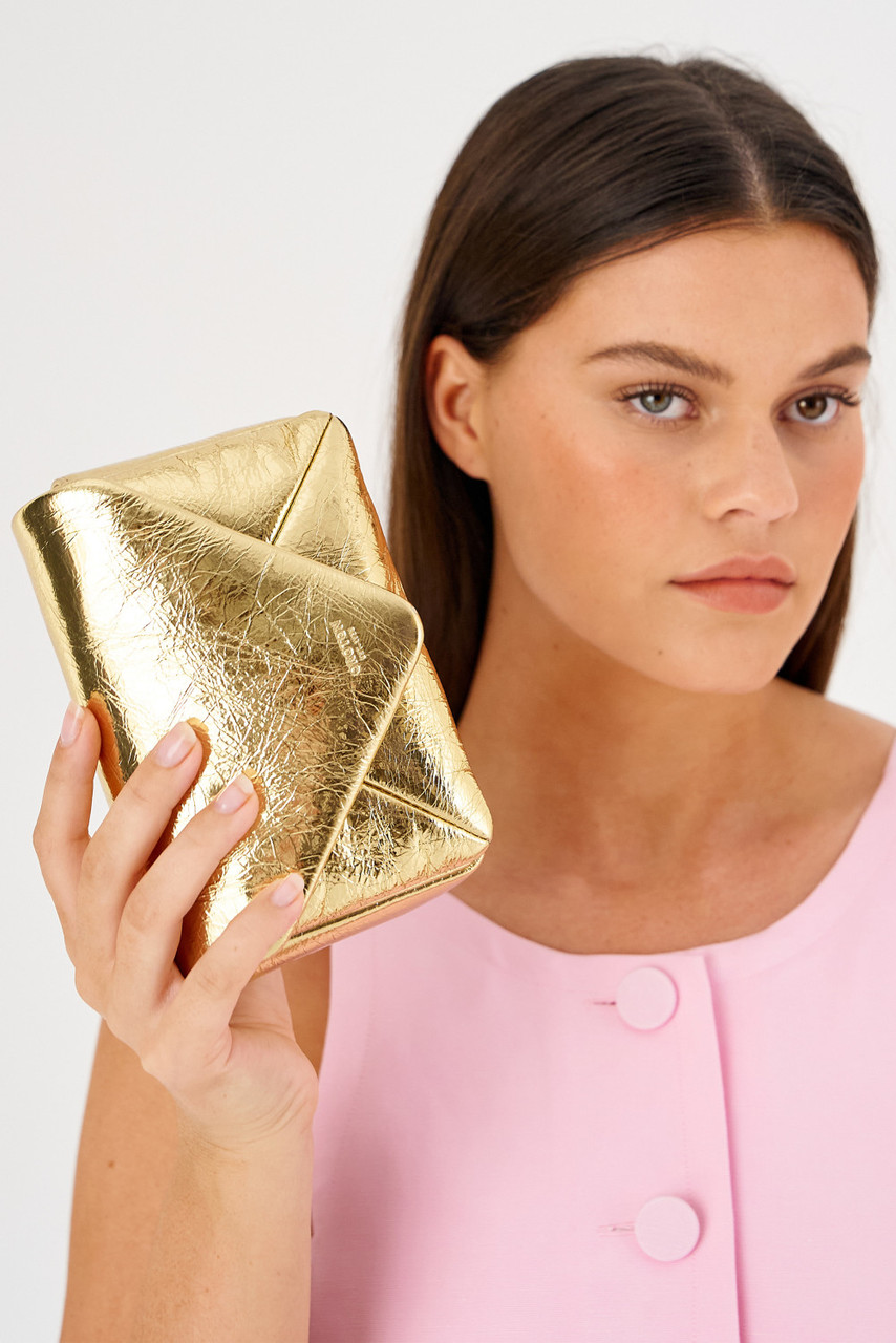 Envelope Crossbody Bag in Golden Leather