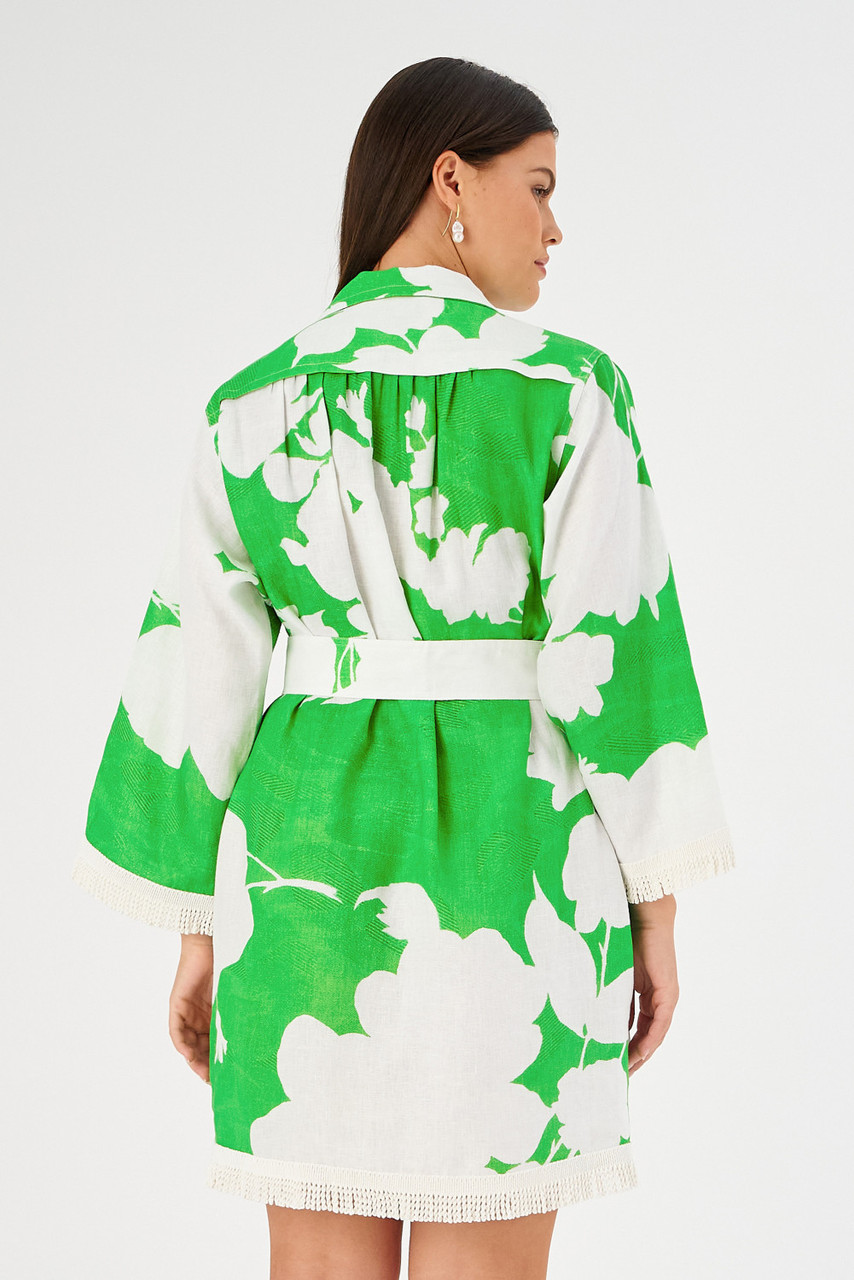 Shadow Floral Tunic Dress - Jewel Green