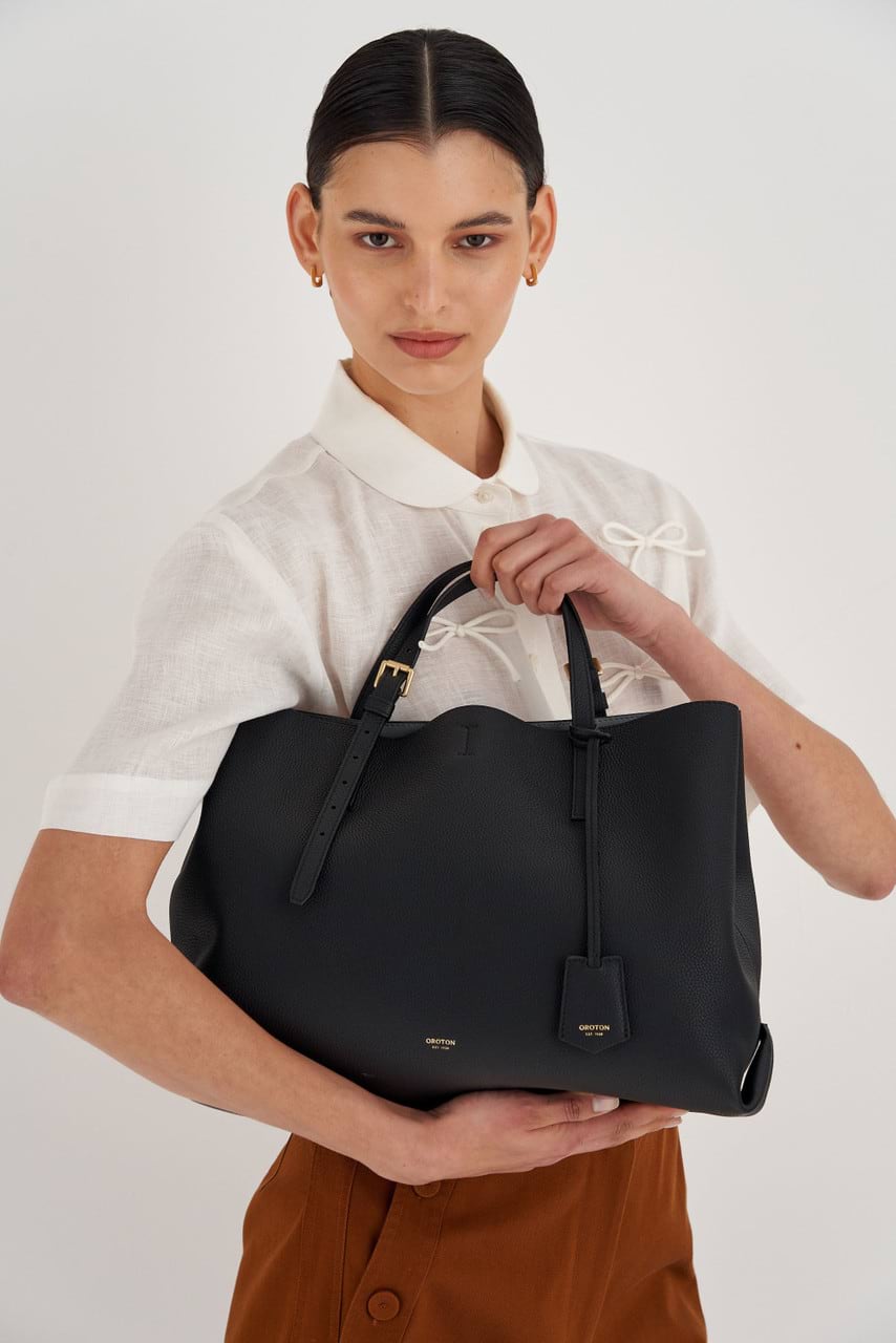 Oroton Sydney Australia Black Leather Small Day Handbag Shoulder Purse |  eBay