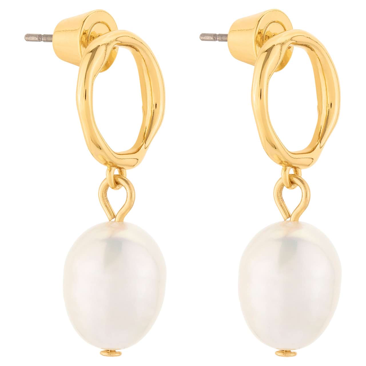 Cabochon Emerald  Akoya Pearl Earrings 14K Yellow Gold