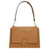Front product shot of the Oroton Elina Satchel in Tan and Pebble Leather for Women