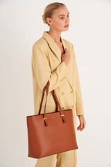 Oroton Anika 15" Tote & Cover in Cognac and Pebble leather for Women