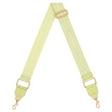 Front product shot of the Oroton Heather Webbing Strap in Pear/Cream and Pebble leather for Women
