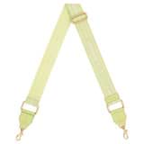Front product shot of the Oroton Heather Webbing Strap in Pear/Cream and Polyester Webbing And Saffiano Leather Trim for Women