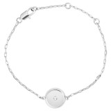 Oroton Fawne Circle Bracelet in Silver/Clear and Brass Base With Sterling Silver plating/Cubic Zirconia for Women