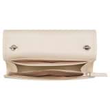 Internal product shot of the Oroton Bella Clutch Wallet in Milk/Matte Silver and Soft Saffiano for Women