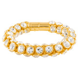 Oroton Arcadia Coll Bracelet in Gold/Clear and Brass Base Metal With Precious Metal Plating/Stone for Women