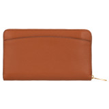 Oroton Inez Zip Book Wallet in Cognac and Shiny Soft Saffiano for Women