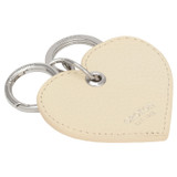 Oroton Elina Heart Keyring in Milk and Pebble Leather for Women