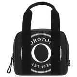 Oroton Kane Lunch Bag in Black and Recycled Canvas with Coating for Women