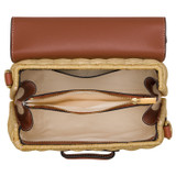 Oroton Carter Collectable Small Day Bag in Natural/Brandy and Smooth Leather and Wicker for Women
