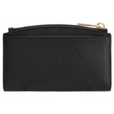 Back product shot of the Oroton Atlas 10 Credit Card Zip Wallet in Black and Pebble Leather for Women