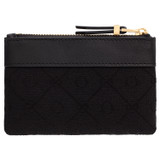Back product shot of the Oroton Elsie Coin Pouch in Black and Elsie Signature Jacquard Fabric/Vachetta Leather for Women