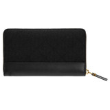 Oroton Elsie Medium Zip Book Wallet in Black and Elsie Signature Jacquard Fabric/Vachetta Leather for Women