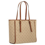 Oroton Elsie Medium Tote in Cognac/Biscuit and Jacquard Fabric/Smooth Leather for Women
