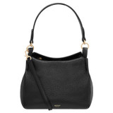 Front product shot of the Oroton Byron Small Hobo in Black and Pebble Leather for Women