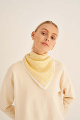 Oroton Elsie Scarf in Maize and 69% Cotton, 31% Silk for Women
