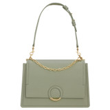 Front product shot of the Oroton Elina Satchel in Shale Grey and Pebble Leather for Women