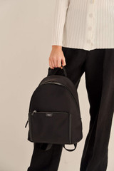 Oroton Elsie Nylon Backpack in Black and Nylon And Pebble Leather for Women
