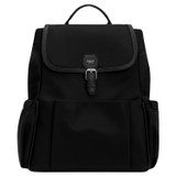 Front product shot of the Oroton Elsie Nylon Backpack And Mat in Black and Nylon And Pebble Leather for Women