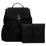 Front product shot of the Oroton Elsie Nylon Backpack And Mat in Black and Nylon And Pebble Leather for Women