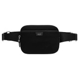 Front product shot of the Oroton Elsie Nylon Waist Bag in Black and Nylon And Pebble Leather for Women