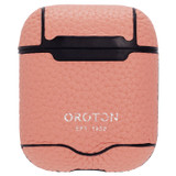 Oroton Dylan Airpods Case in Pink Clay and Pebble Leather for Women