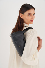 Oroton Cinder Baguette Bag in Black and Smooth Leather for Women
