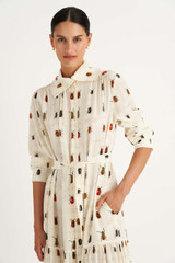 Oroton Beetle Print Dress in Canvas and 100% Silk for Women