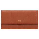 Front product shot of the Oroton Anika Continental Wallet in Cognac and Pebble leather for Women