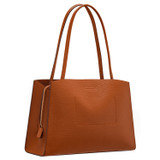 Oroton Audrey Three Pocket Day Bag in Cognac and Saffiano and Smooth Leather for Women