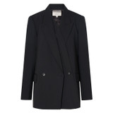 Oroton Double Breast Blazer in Black and 53% Polyester 43% Wool 4% Elastane for Women