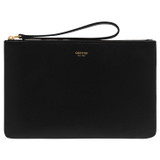 Oroton Eve Medium Pouch in Black and Pebble leather for Women