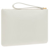 Back product shot of the Oroton Eve Medium Pouch in Cream and Pebble leather for Women