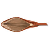 Internal product shot of the Oroton Eve Small Pouch in Cognac and Pebble leather for Women