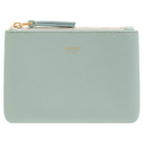 Front product shot of the Oroton Eve Small Pouch in Duck Egg and Pebble leather for Women