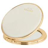 Oroton Eve Round Mirror in Cream and Pebble leather for Women