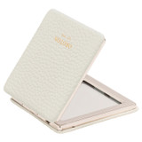Oroton Eve Coin Pouch & Mirror Set in Cream and Pebble leather for Women