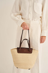 Oroton Claire Medium Tote in Natural/Cognac and  for Women