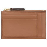 Back product shot of the Oroton Dylan Mini 4 Credit Card Zip Pouch in Tan and Pebble Leather for Women