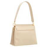 Back product shot of the Oroton Elm Medium Day Bag in French Vanilla and Pebble Leather With Smooth Leather Trim for Women