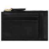 Back product shot of the Oroton Dylan Mini 4 Credit Card Zip Pouch in Black and Pebble Leather for Women