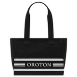 Oroton Lara Medium Tote in Black and Recycled Canvas for Women