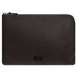 Front product shot of the Oroton Lucas 13" Laptop Cover in Chocolate/Black and Pebble Leather for Men