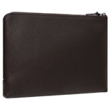 Oroton Lucas 13" Laptop Cover in Chocolate/Black and Pebble Leather for Men