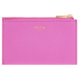 Front product shot of the Oroton Jemima 4 Credit Card Zip Pouch in Fuchsia and Pebble Cow Leather for Women