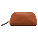 Front product shot of the Oroton Lilly Small Beauty Case in Cognac and Pebble leather for Women